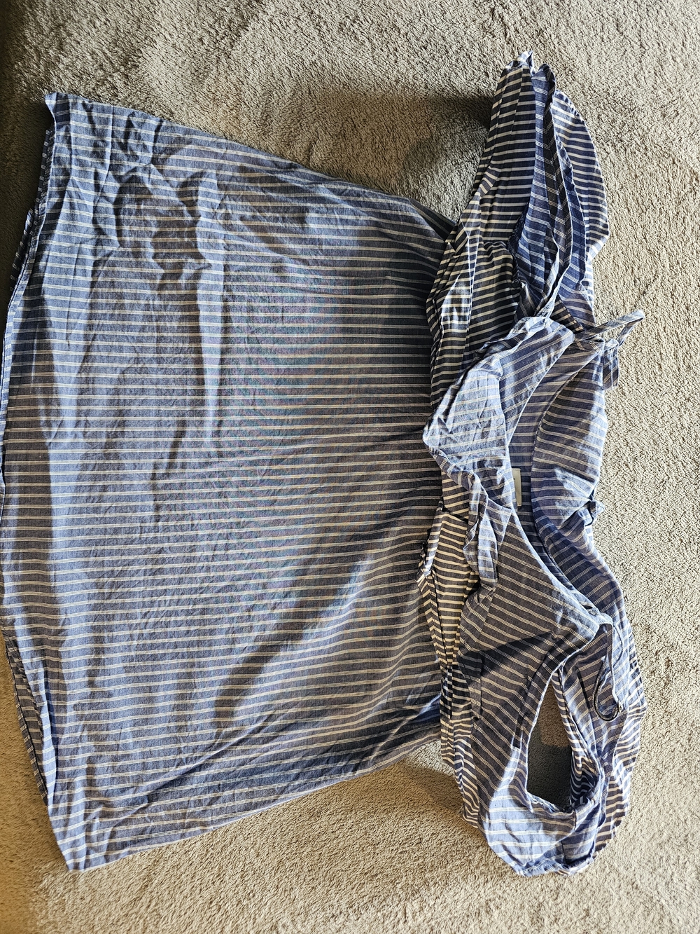 a new day Blue and White Striped Tank Top